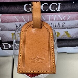 Louis Vuitton Brown Leather Luggage Tag